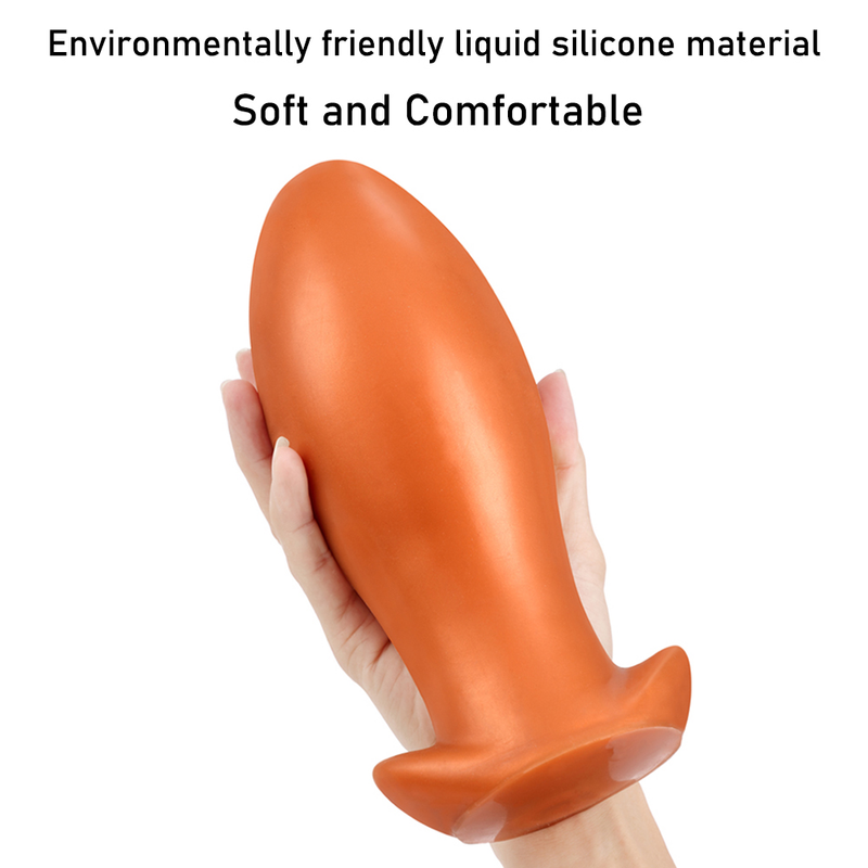 Dildo a forma di uovo liquido oversize in silicone Plug anale per uomini e donne Stimolo per massaggio con dilatatore anale morbido e grande_voghion.com