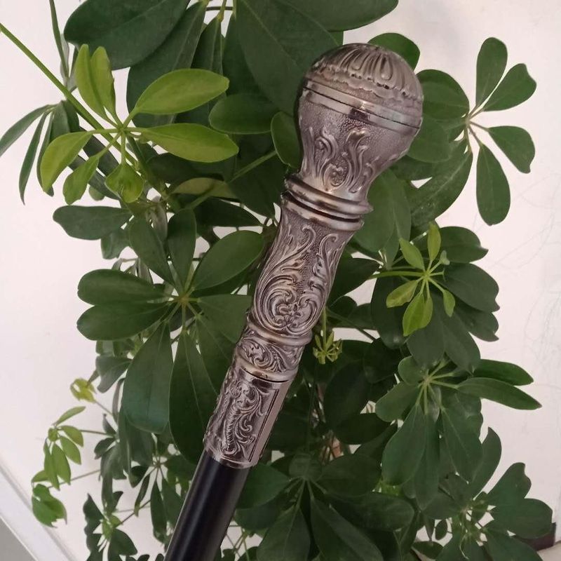 Bastone da passeggio con manico in argento da 93 cm, da uomo, alla moda, da donna, per feste, elegante, vintage_voghion.com