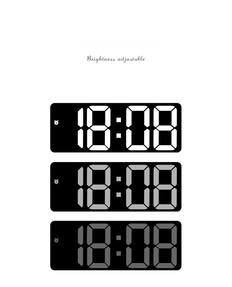 Orologio elettronico multifunzionale creativo colorato con grande schermo e sveglia per studenti con superficie a specchio multipla 0712_voghion.com