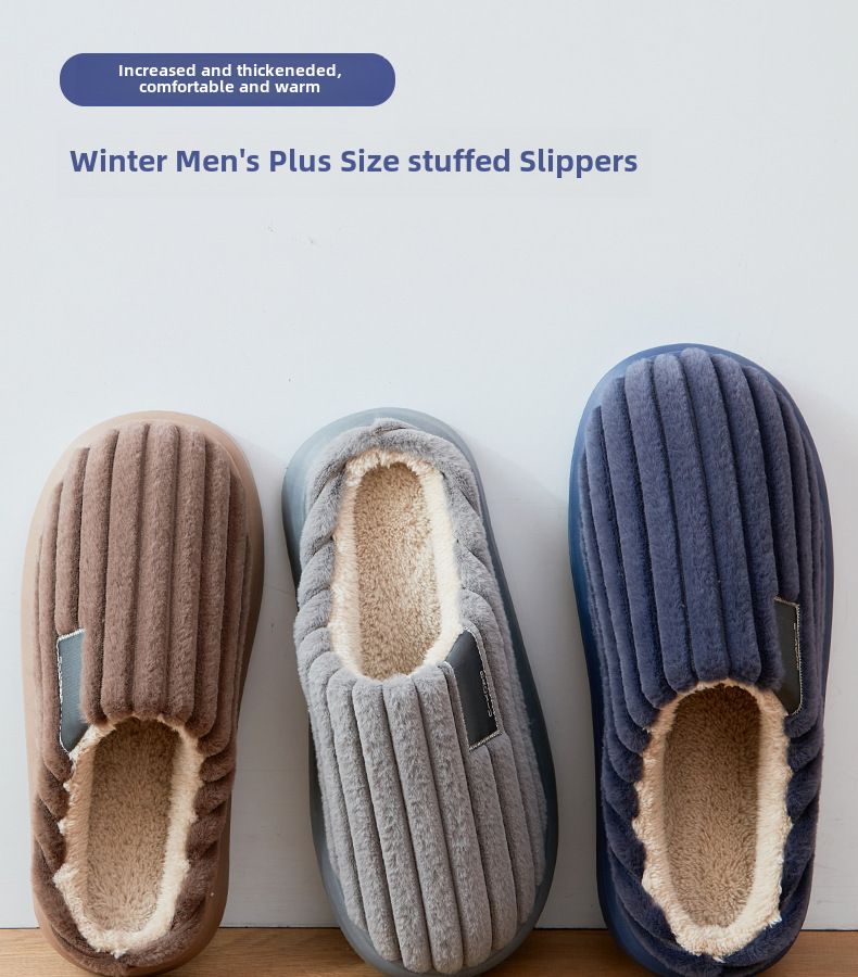 Plus con sensazione di merda da uomo fondo spesso casa antiscivolo autunno e inverno taglie forti extra large termico peluche_voghion.com