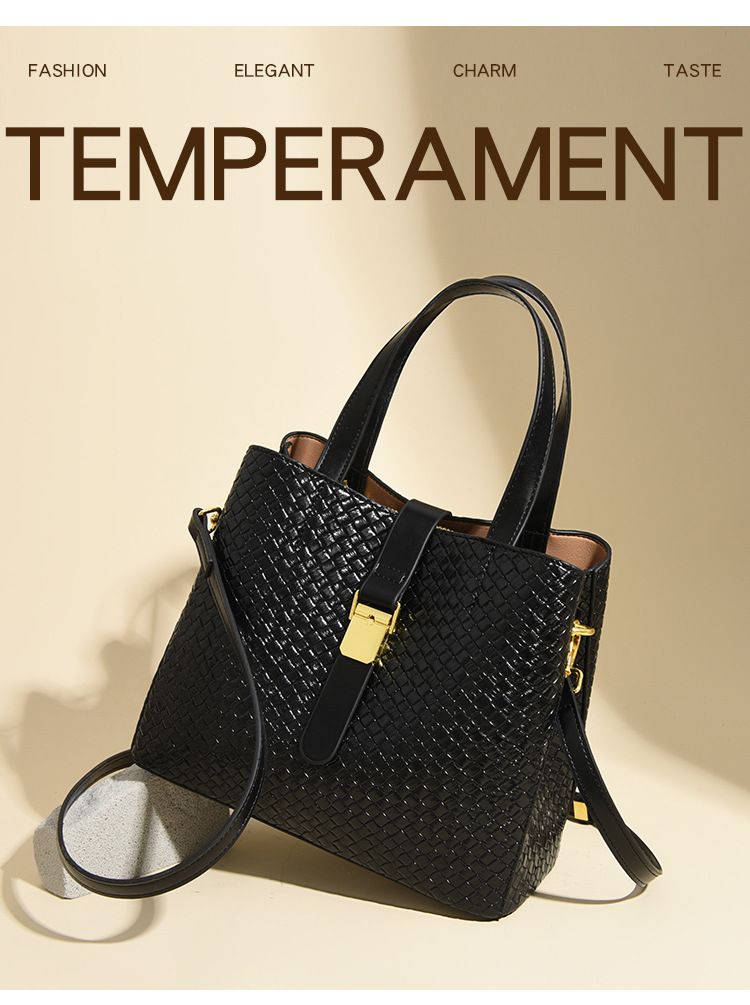Women's Bags New Large Capacity Minimalist Bucket Bag With A Sophisticated Woven Texture, Perfect For Commuting And As A Crossbody Bag For Women._voghion.com