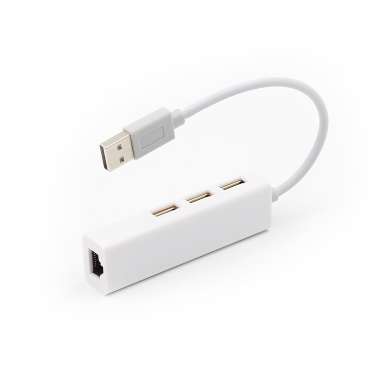 Hub porta USB/Type-C 3 USB 2.0 portatile Adattatore Ethernet per scheda di rete Lan RJ45_voghion.com