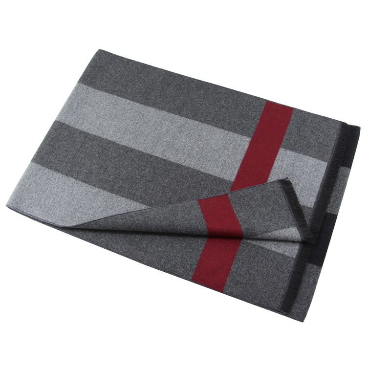 plaid da uomo per autunno e inverno, sciarpa calda da lavoro, pile alla moda, sciarpa invernale in seta_voghion.com
