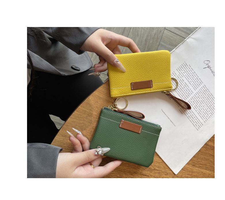 Wallet Card Cases Leather Coin Purse New Ultra Thin Exquisite Mini Compact Key Bag Coin Bag Ladies Short Wallet_voghion.com