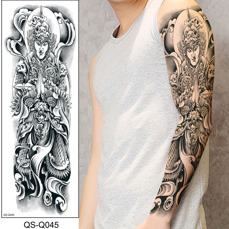 Autocollant de tatouage de bras de fleur entière unisexe en option_voghion.com