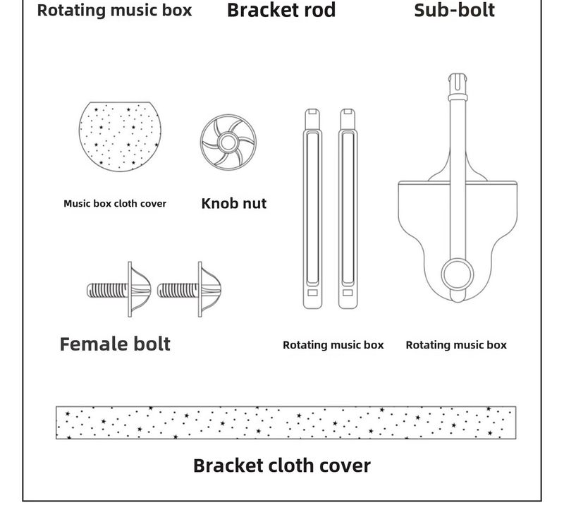 Cloche de lit pour bébé, musique de chevet, hochet rotatif, pendentif de lit, jouet pour nouveau-né, tissu suspendu_voghion.com