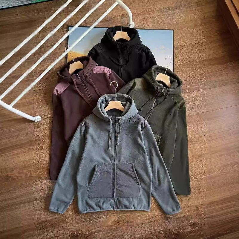2024 Herbst neue lässige Sport-Fleecejacke mit Kapuze und Reißverschluss_voghion.com