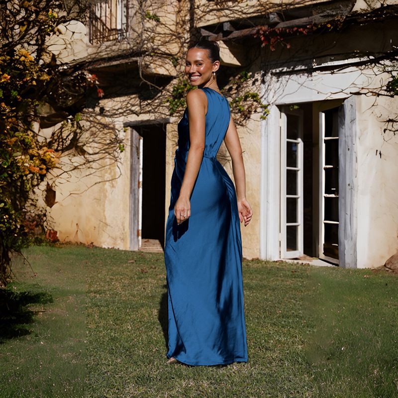 Cross Border 2024 Spring And Summer Amazon European And American Fashion Sexy Deep V Sleeveless Backless Evening Dress Fashion Dress Female_voghion.com