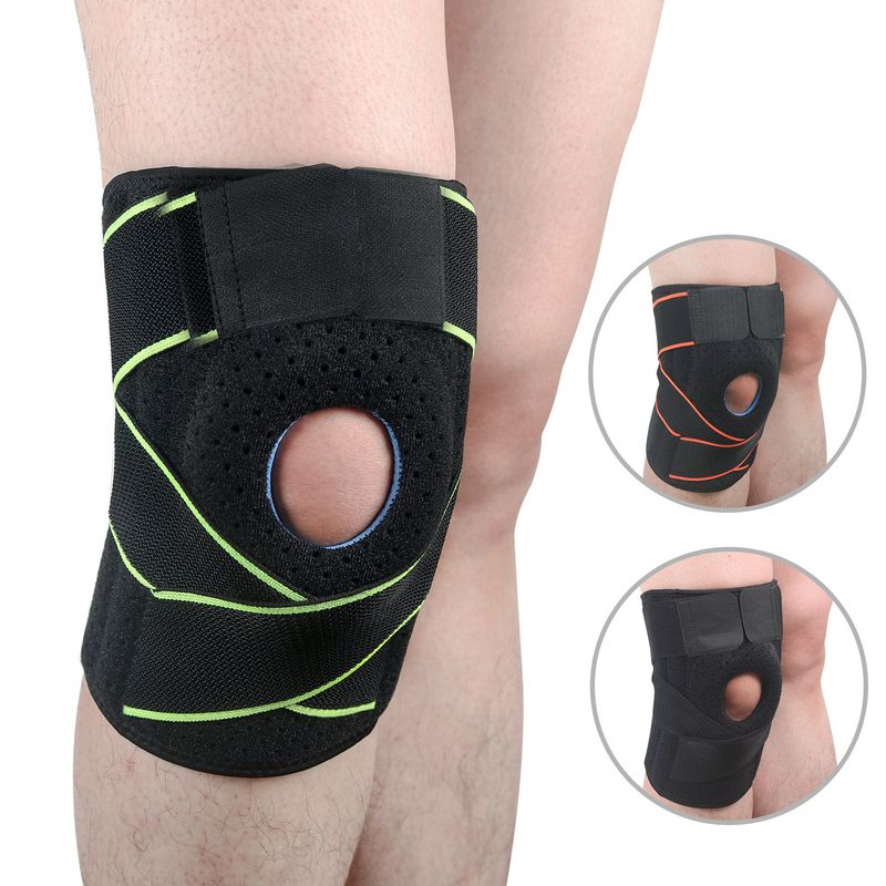 Sports knee pads mountaineering cycling running sweat absorbent eight character wear resistant knee pads silicone non slip bandage pressure leggings_voghion.com