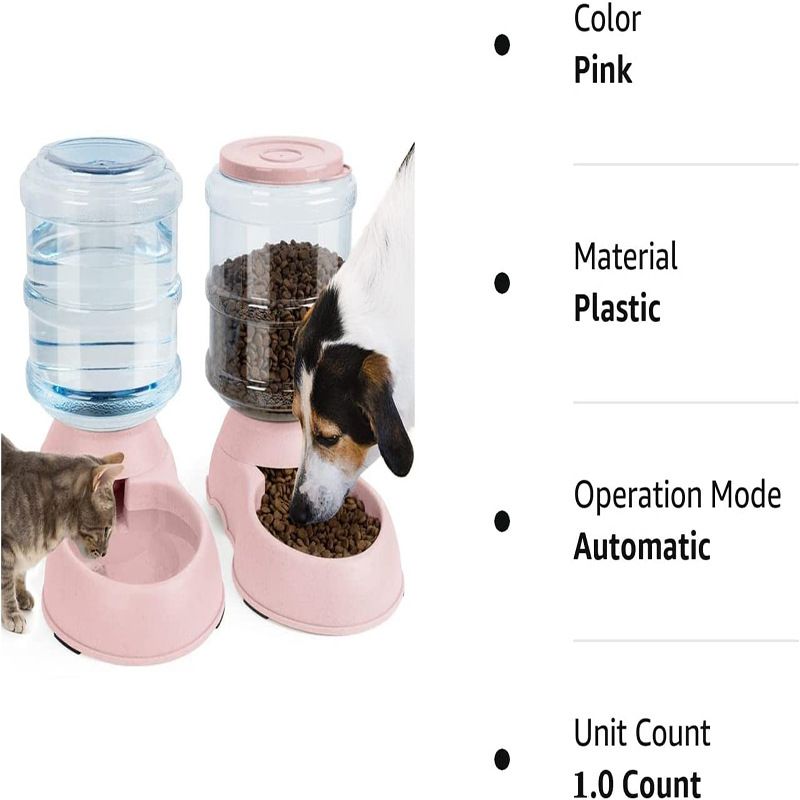 Pet Cat Large Capacity Automatic Plastic Feeder Food Dog Water Dispenser Pump_voghion.com