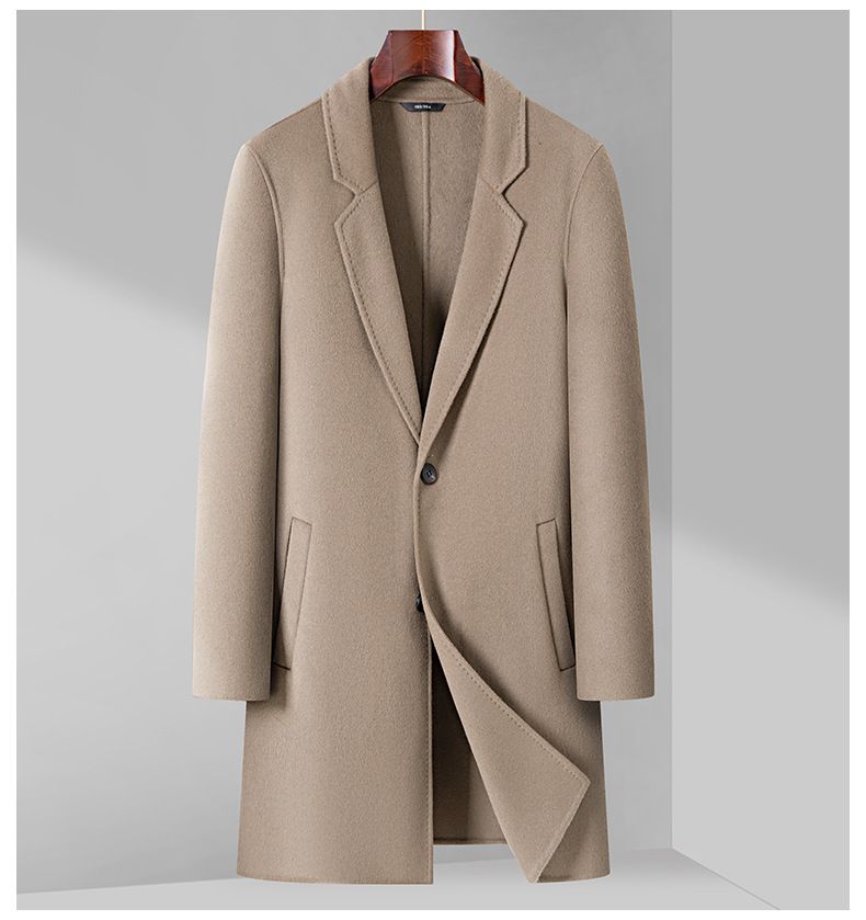 Herrenbekleidung – Abnehmbarer Mantel aus Wollmischung mit Innenfutter – Slim Fit, doppelseitiger Trenchcoat mit abnehmbarer Weste für den Winter (Schwarz, Grau, Kamel, Marineblau)_voghion.com