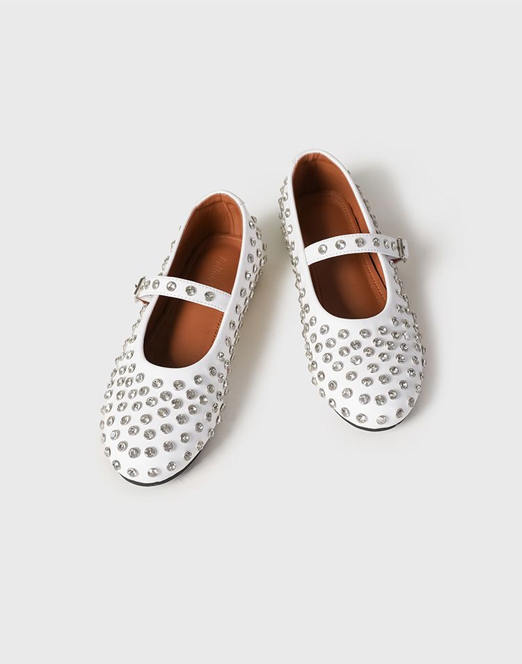 Scarpe da ballo con fibbia in strass a testa tonda per donna, scarpe singole Mary Jane complete, scarpe da ballo_voghion.com