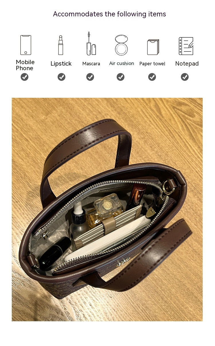 2023 New Bag Handbag Mini Versatile Vegetable Basket Small Bag Light Luxury Retro Print Temperament Tote Bag Tide_voghion.com