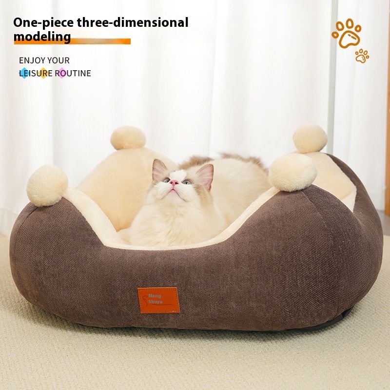 Žieminiai šilti kačių ir šunų atviri triušių aksominiai kvadratiniai sutirštinti lizdai „Four Seasons General Pet Supplies“_voghion.com