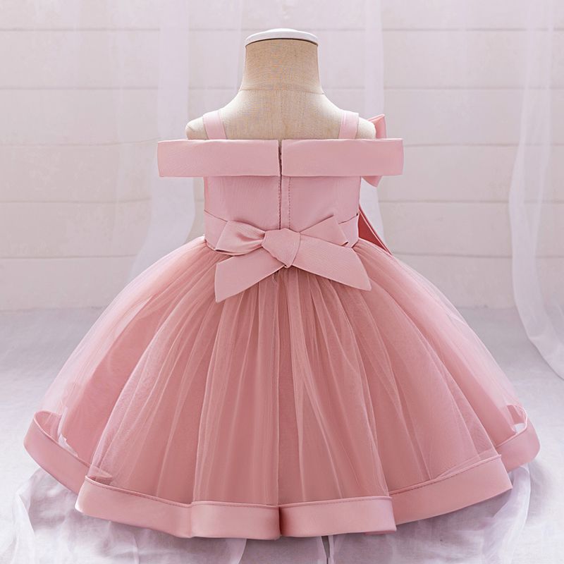 Abito da sposa per bambina 2025 (70-100 cm) | Tutù da principessa con ricami di perle e spalle scoperte per eventi estivi_voghion.com