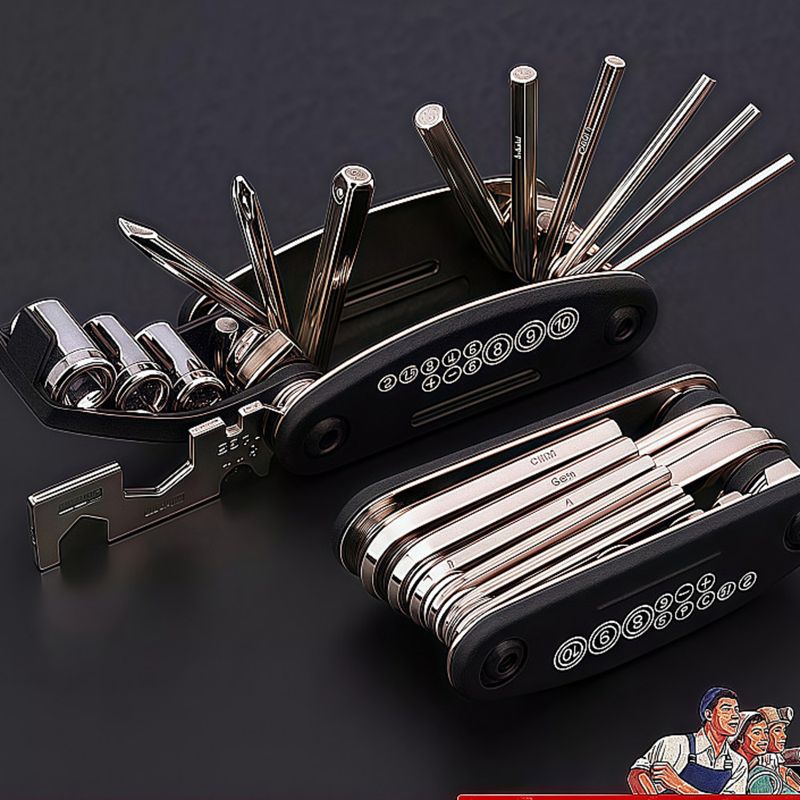New German Multifunctional Folding Screwdriver Set Wrench Household Universal Key Combination Hex Tool_voghion.com