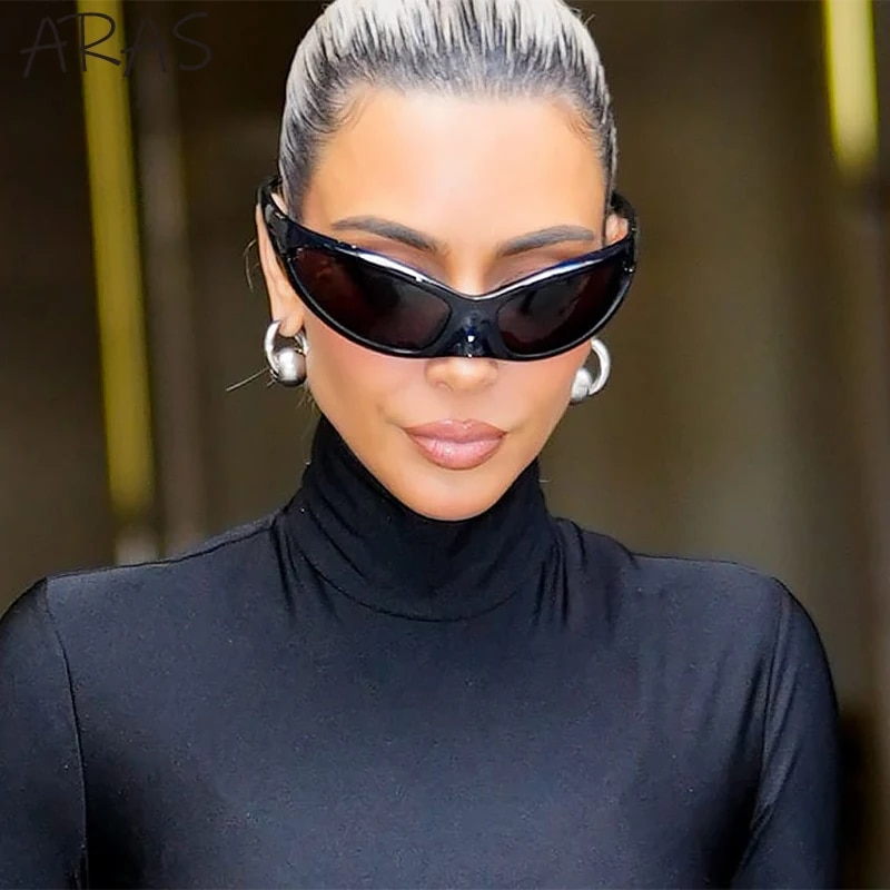 Nya Y2K Solglasögon Goggle Dam 2000-tal Punk Bat Solglasögon för män Nyanser Retro märkesdesigner Steampunk Sports Solglasögon_voghion.com