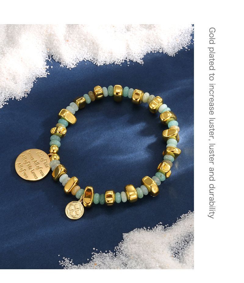Braceletten & Armrängen Einfach Gravur fir Léift auszedrécken Bracelet Moud Héichwäerteg Chalcedonperlen_voghion.com