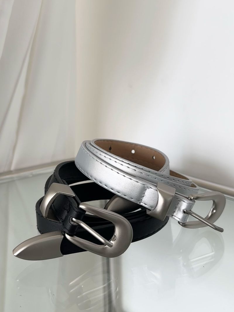 Niche Design Sense Hundred Metallic Schlichter Damen-Jeansrockgürtel_voghion.com