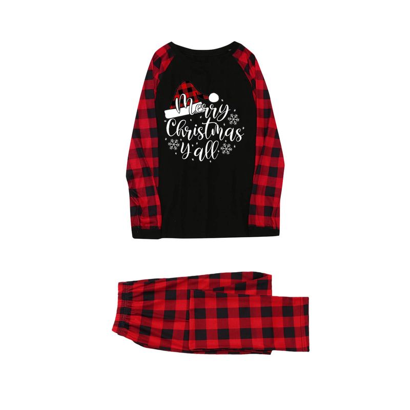 Abbigliamento natalizio per genitori e figli, abbigliamento natalizio a maniche lunghe, abbigliamento da casa per genitori e figli, set di abbigliamento per la casa con stampa a quadri e cuciture - Donna S-XL_voghion.com
