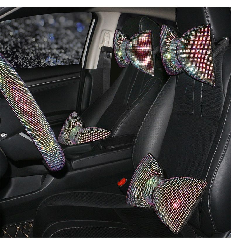 Automotive Products, Neck Protection Pillows, And Pillows For Women. Multi Colored Full Diamond Car Headrests, Lumbar_voghion.com