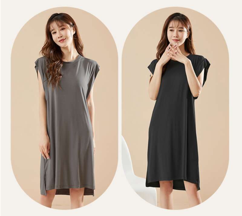 Modal Sleepwear With Chest Cushion In Summer, Anti Protrusion Point, Eucalyptus Antibacterial Thin Home Clothes, Vest_voghion.com