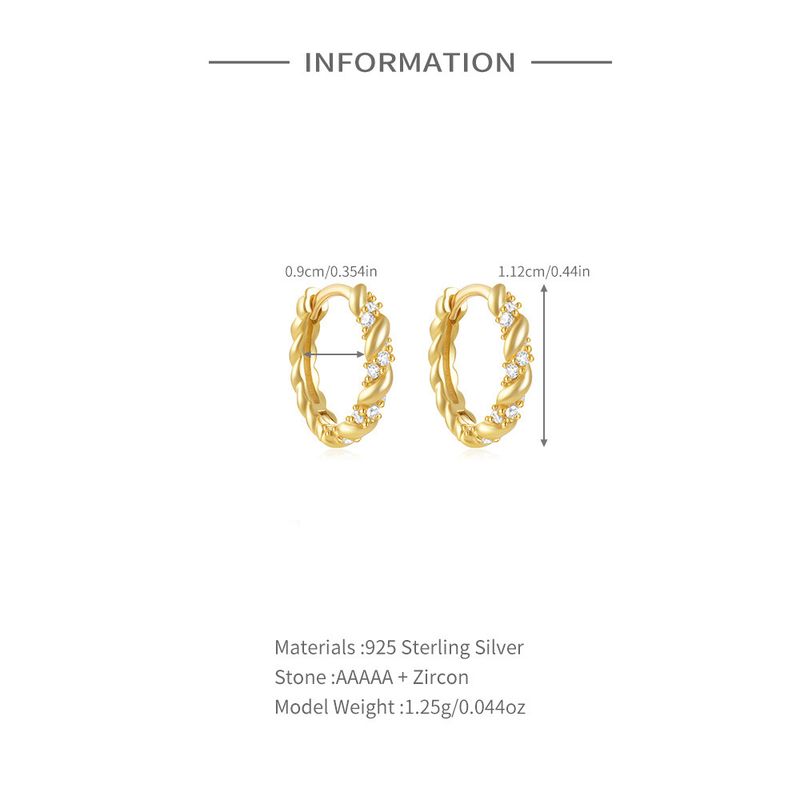 Orecchini da donna in argento Sterling S925, semplici e classici, con diamanti, piccoli e rotondi, geometrici_voghion.com