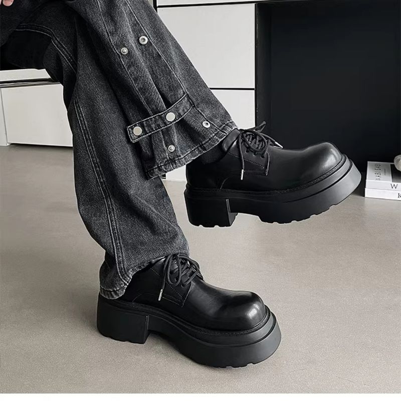 7cm selbsthaltende Arbeitskleidung Dark Ins Derby-Schuhe_voghion.com