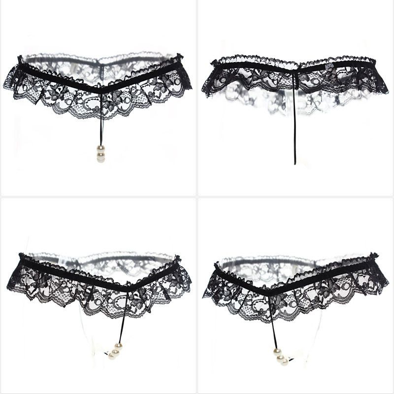 luckyqqyp Panties For Women, Thong, Pearl Lace Trim, Temptation, Triangle Panties, Sexy Temptation Wholesale_voghion.com