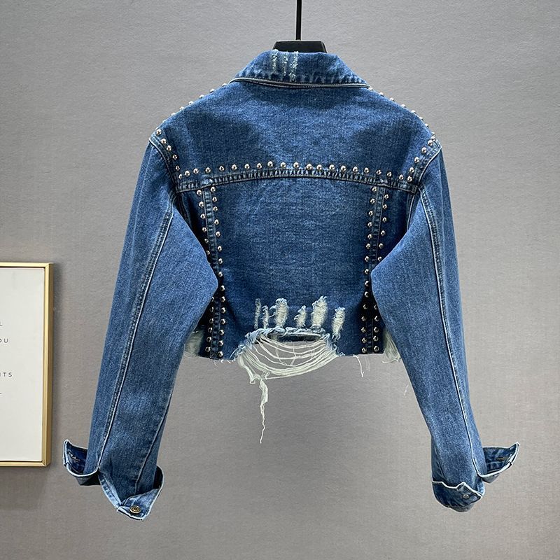 Damenbekleidung, neue schwere Industrienieten, Diamant-Decketnim und von Frauen getragene Perlenjacke_voghion.com