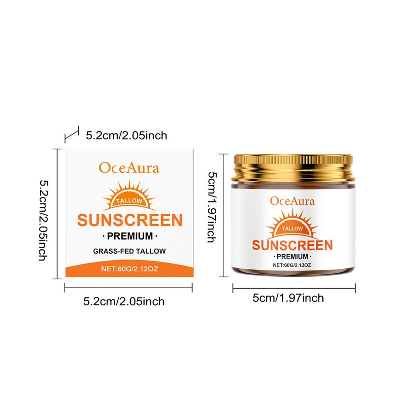 Crème protectrice visage à la graisse de vache OceAura : douce, hydratante, rafraîchissante, non collante et protectrice pour l'été_voghion.com