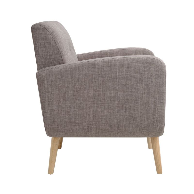 Mid-Century Modern Fabric Accent Armchair Single Sofa With Rubber Wood Legs For Living Room_voghion.com