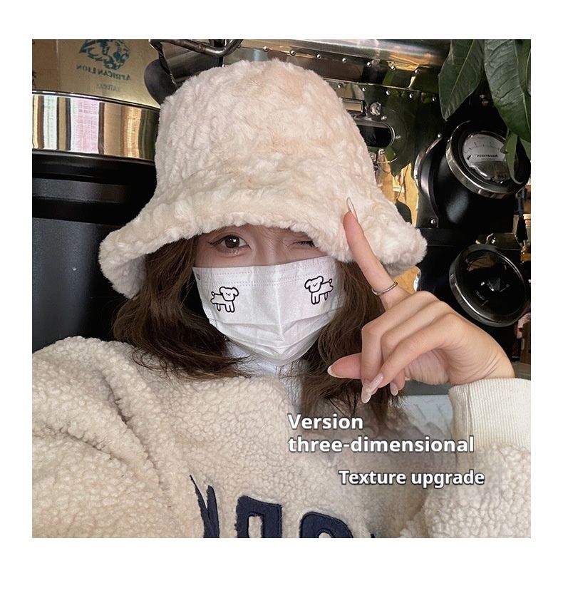 New Big Head Waist Woolen Hat For Children, Autumn Plain Look, Fashionable And Versatile, Showing Face, Small Japanese Fisherman's Hat_voghion.com