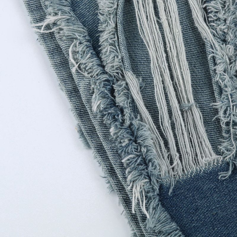 Damenbekleidung High Waist Ripped Washed Denim Shorts Hot Pants für Damen_voghion.com