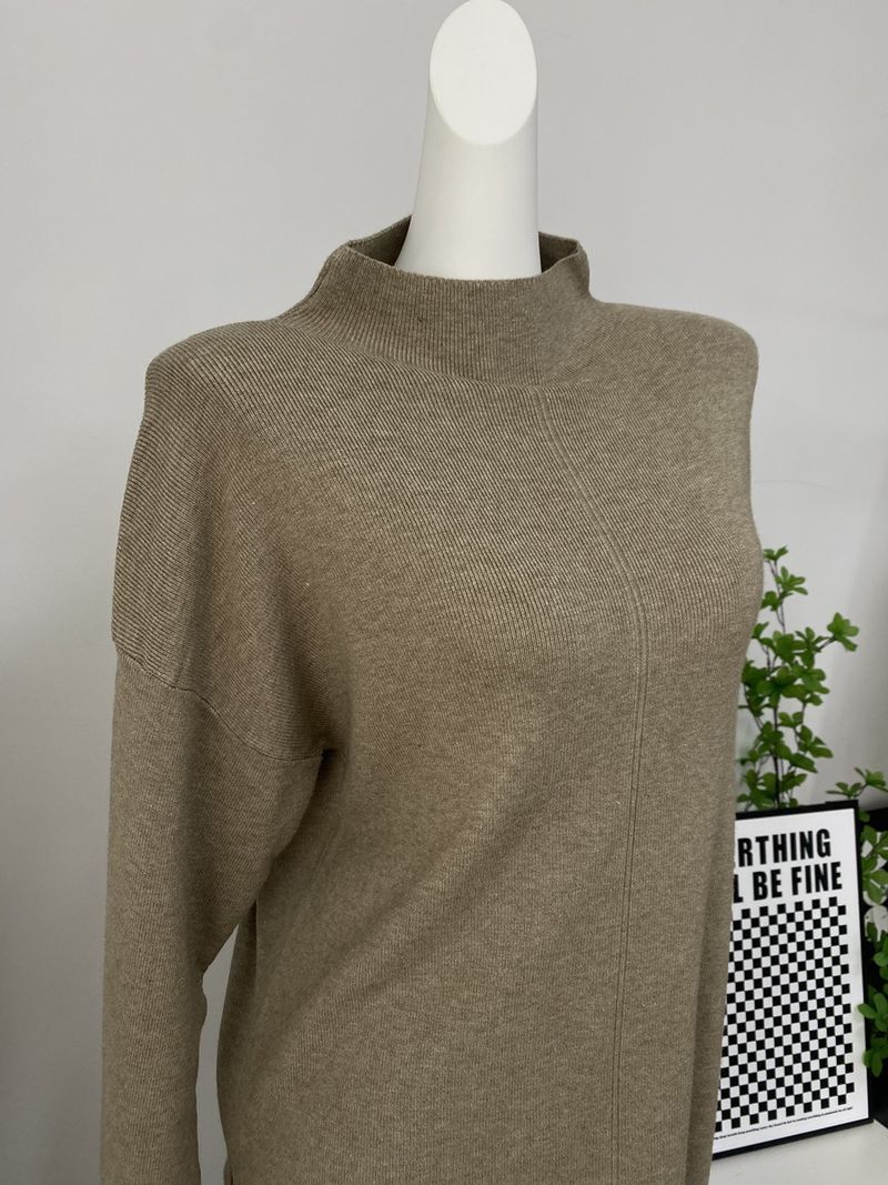 Maglione lungo e largo casual con maniche russe per autunno e inverno, per donna, con spacco_voghion.com