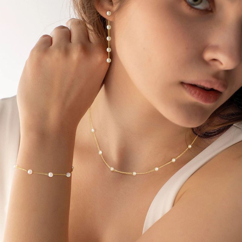 Collana da donna in ottone con placcatura in oro vero, moda retrò, perle, catena di alta qualità_voghion.com