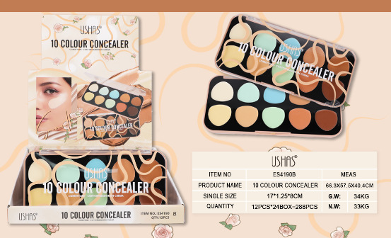 (Displaybox) USHAS Make-up 10 Farbtablett, Concealer ES4190B_voghion.com