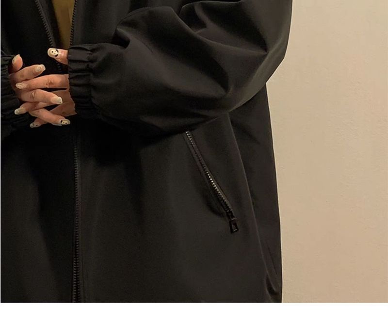 Women's Outdoor Jacket With Hood, Spring And Autumn Style, High-End Feel, Casual Oversize Coat, Loose Fit For Students_voghion.com
