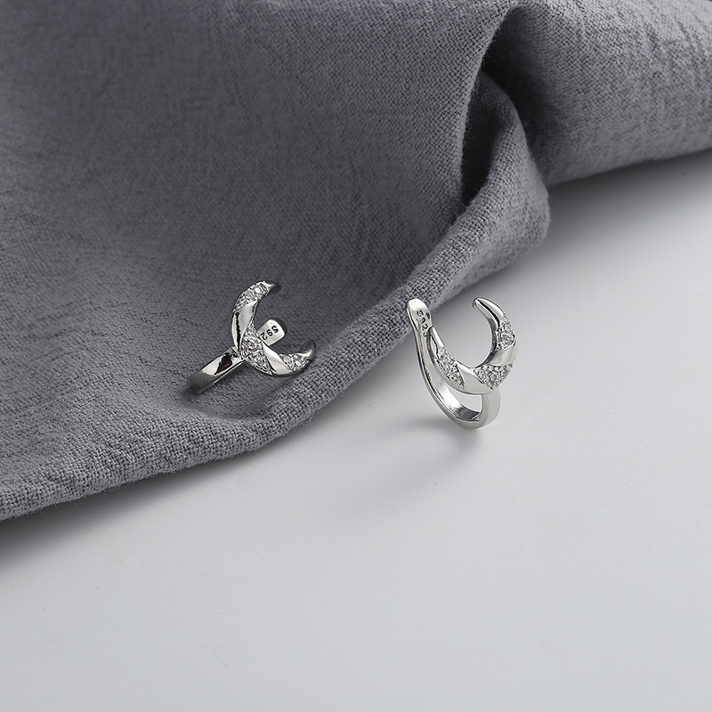 Sterling VENUS Sier Fashion Zircone Avvolgimento Luna Orecchino Clip Signore Personalizzato Orecchio Osso Clip Orecchini Gioiello Anelli_voghion.com