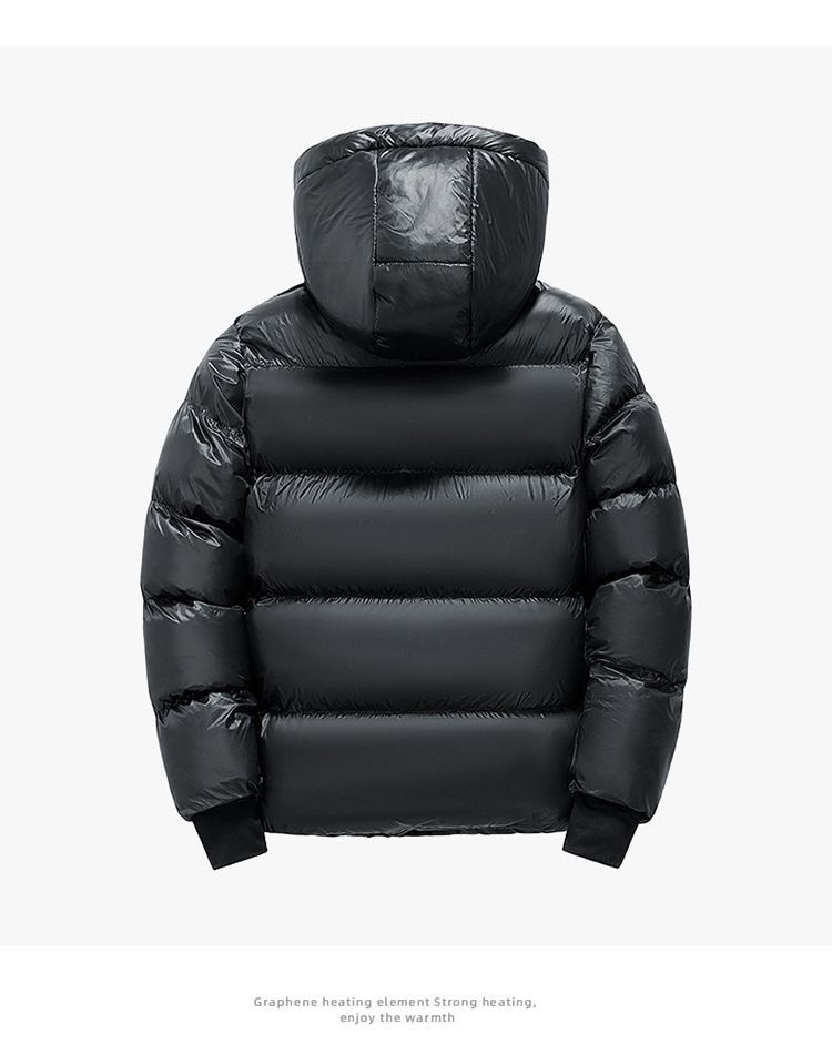 Winter winter graphene black gold cotton unisex bread jacket, hooded for warmth and waterproofing_voghion.com