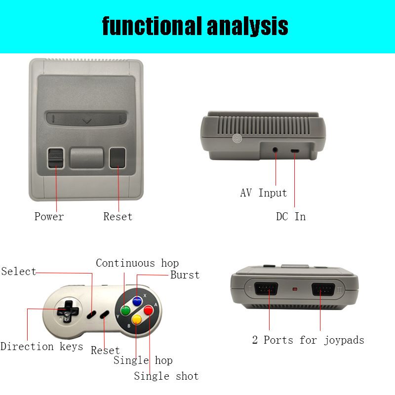 Retro-TV-Spielekonsole mit 620 integrierten 8-Bit-Minispielen, klassisches Videospielsystem für Kinder und Erwachsene, Dual-Player-Unterstützung, Plug & Play über AV-Kabel_voghion.com