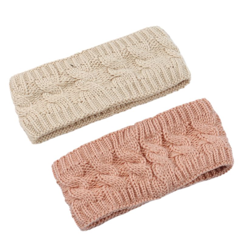 Bandeau en peluche tricoté en laine frite torsadée, couvre-chef élargi pour hommes et femmes, automne et hiver, chaud, sport, oreille_voghion.com