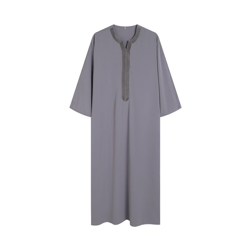 Neue Sommer 2025, Marokkanische Robe Für Männer, Handgestickte Streifen, Lockere, Atmungsaktive Djellaba Abaya, Muslimische Kleidung_voghion.com