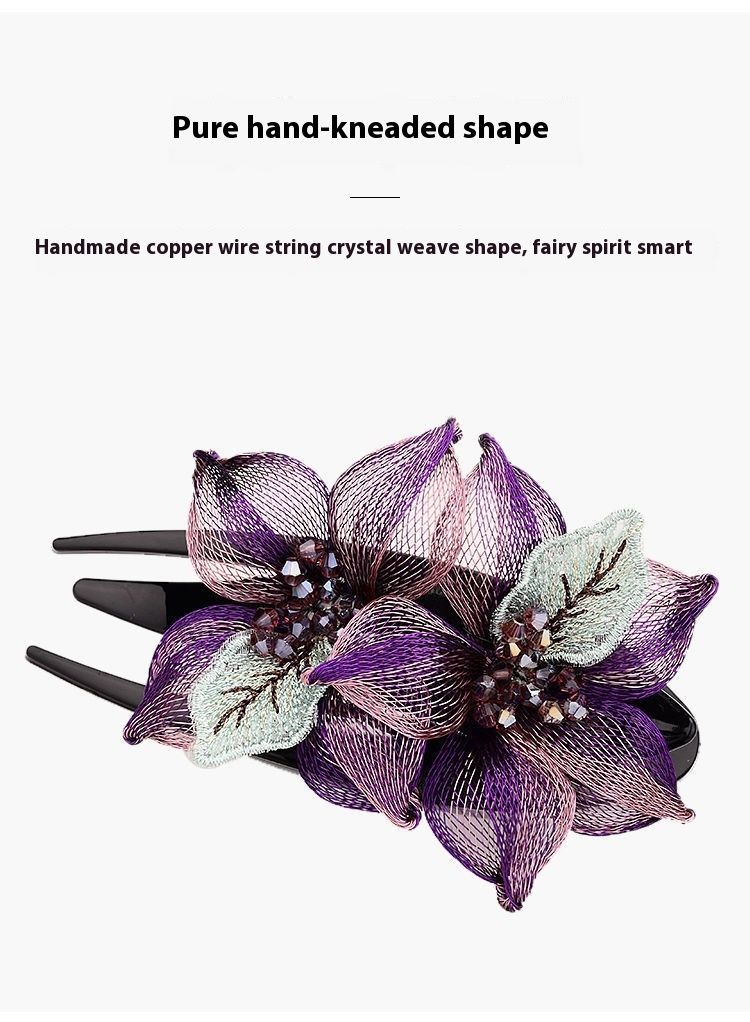 Explosion Entenschnabel Haarspangen Echtkupferdraht Clip Hinterkopf Platte Haar Top Clip Kopfschmuck weiblich Kristall elegant_voghion.com