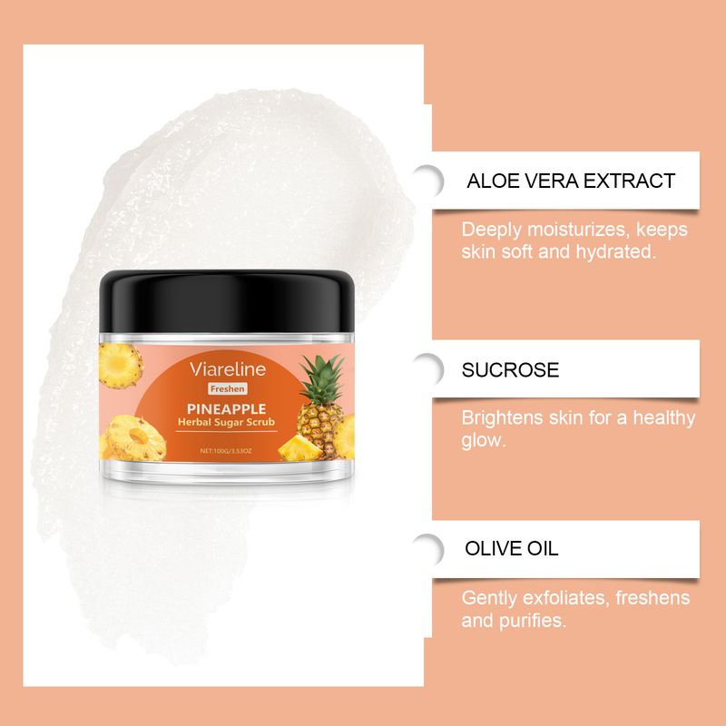 Viareline Pineapple Body Scrub Gently Cleanses Body Skin With A Soft Moisturizing Daily Treatment_voghion.com