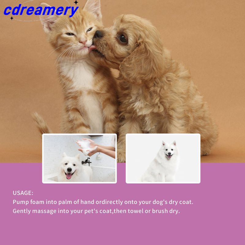 Mousse för kemtvätt för husdjur Katt Hund Vattenfri skumspray Rengöringsschampo Utomhus Kemtvätt för husdjur Badgel_voghion.com