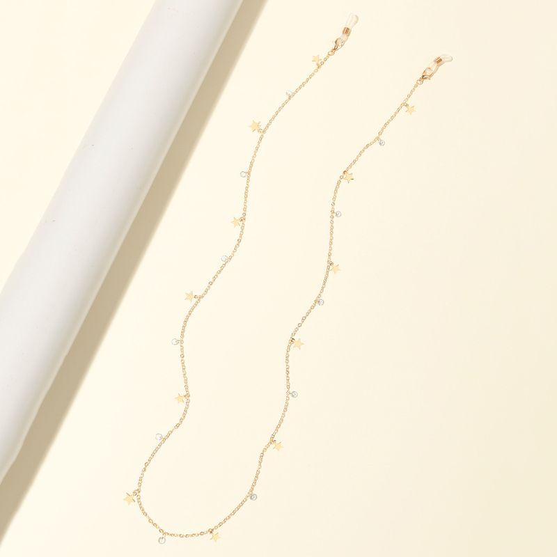 New Mask Fashionable Rhinestone Five-Pointed Star Accessory Glasses Chain Simple Versatile_voghion.com