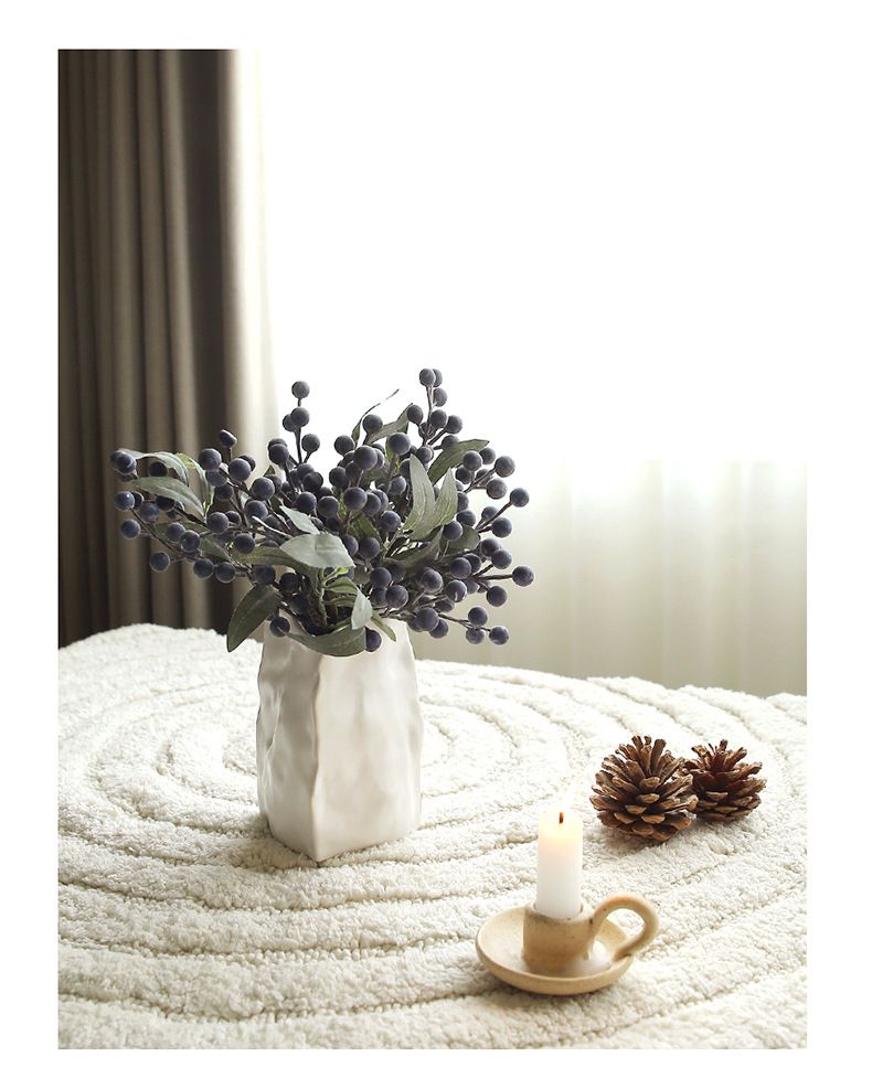 Artificial Blueberry Sprigs – Realistic Berry Branches For Christmas Decor, DIY Wreaths & Floral Arrangements (12-Piece Set)_voghion.com