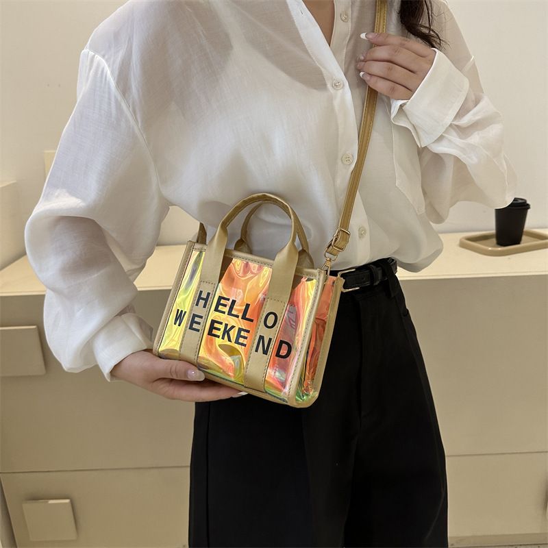 Borsa tote grande capacità per mamma e bambino, stile coreano, trasparente e alla moda, per donna, estate 2023_voghion.com