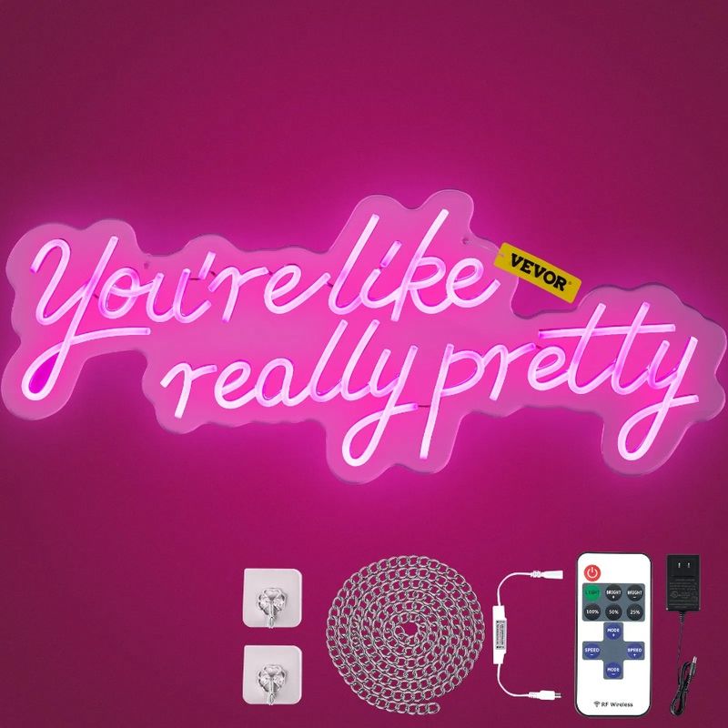 X For Dr Neon Neon Large 12 Pink Really Lights With Sign Remote Pretty Power LED Wall You're Signs Like 27.5 Control Sign And_voghion.com